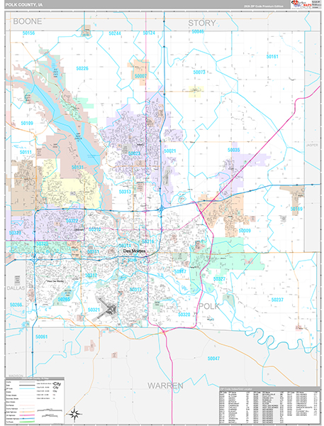 Polk County, IA Wall Map