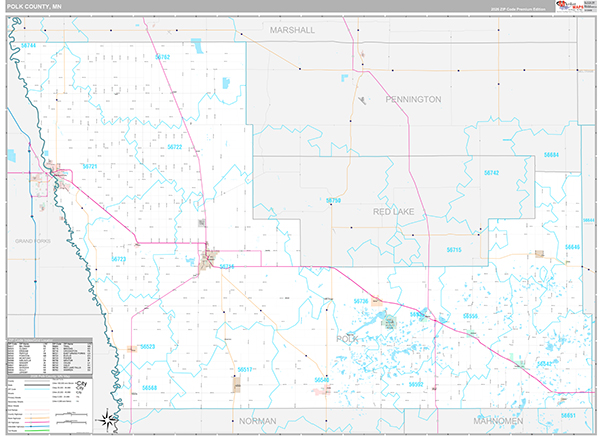 Polk County, MN Wall Map