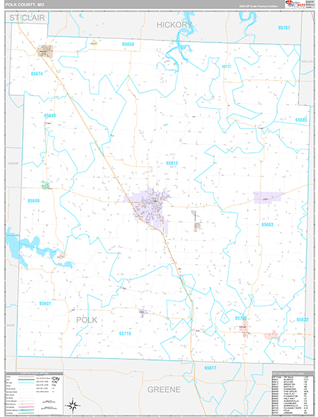 Polk County, MO Map Premium Style