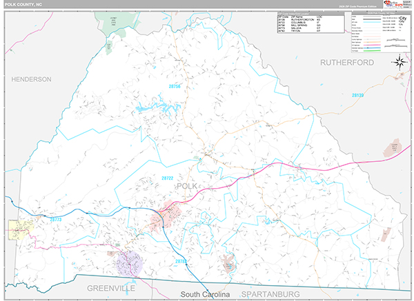 Polk County, NC Wall Map