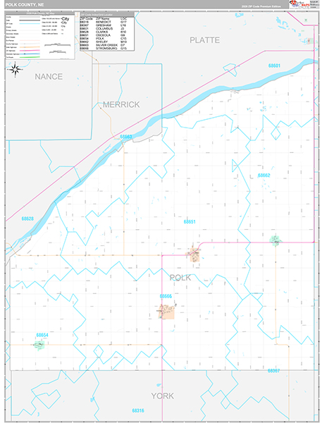 Polk County, NE Wall Map