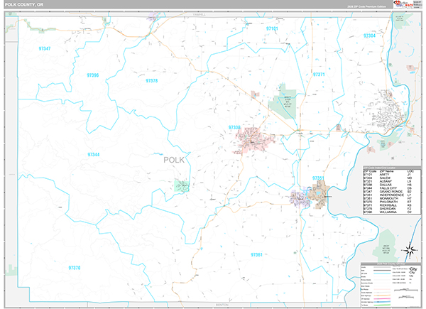 Polk County, OR Wall Map