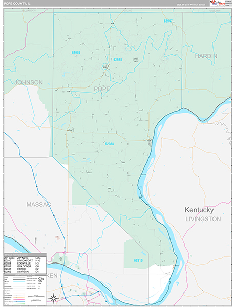 Pope County, IL Zip Code Map