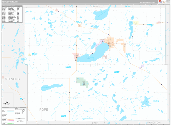 Pope County, MN Wall Map