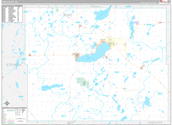Pope County, MN Wall Map