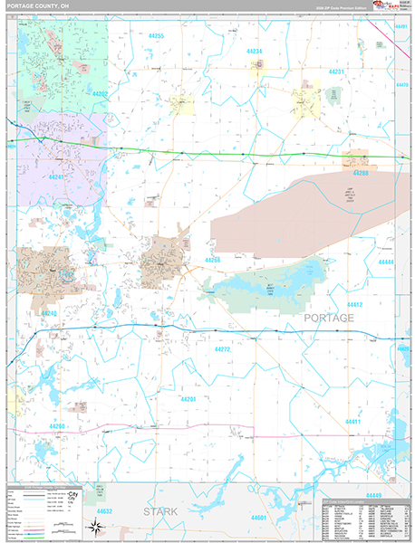 Portage County, OH Zip Code Map