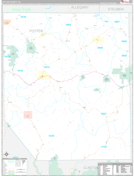 Potter County Digital Map Premium Style