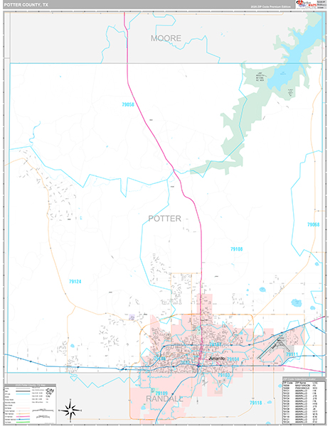Potter County, TX Zip Code Map