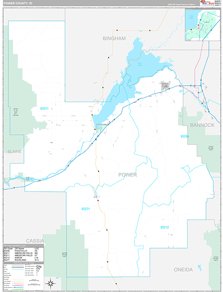 Power County, ID Wall Map