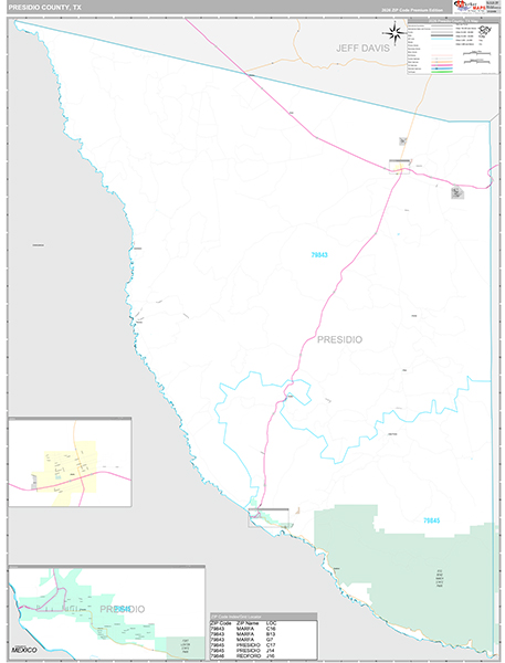 Presidio County, TX Zip Code Map