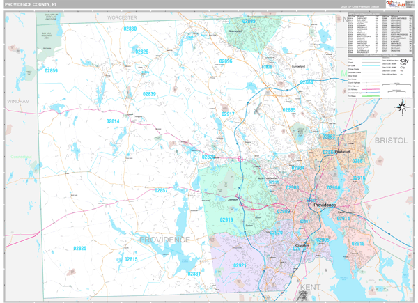 Providence County Digital Map Premium Style