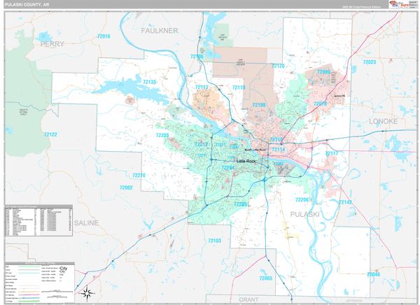 Pulaski County Digital Map Premium Style