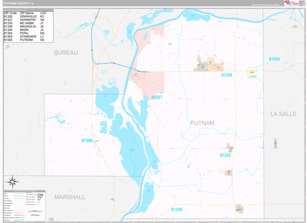 Putnam County, IL Wall Map