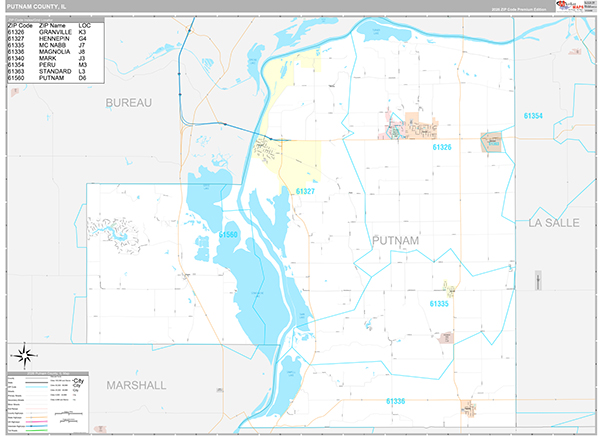 Putnam County, IL Zip Code Map
