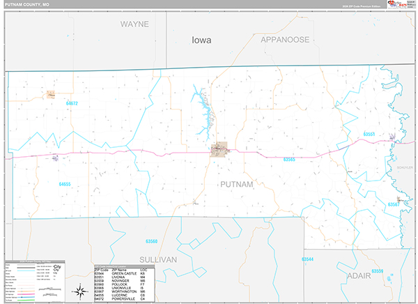 Putnam County, MO Map Premium Style