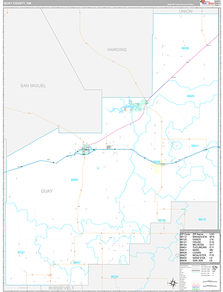 Quay County, NM Wall Map