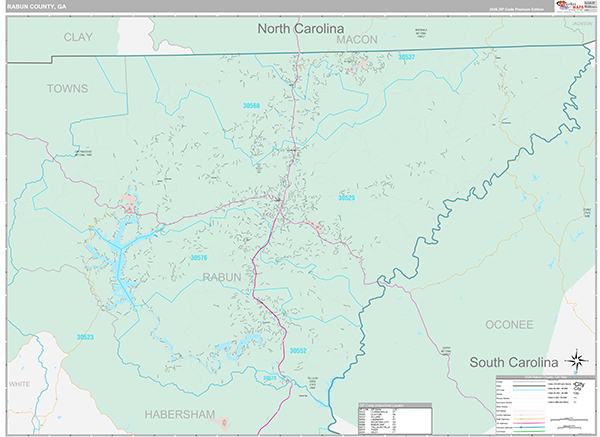Rabun County, GA Zip Code Map