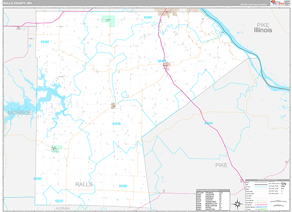 Ralls County, MO Map Premium Style