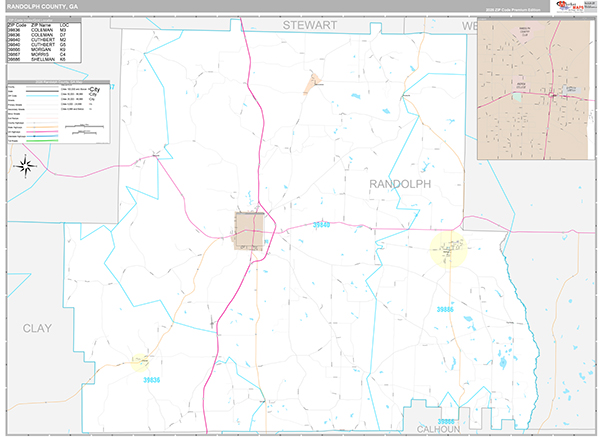 Randolph County, GA Zip Code Map