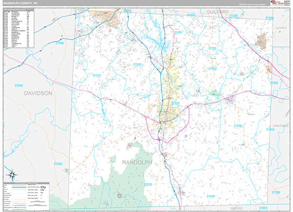 Randolph County, NC Wall Map