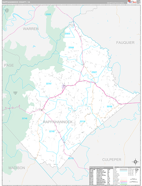 Rappahannock County, VA Wall Map
