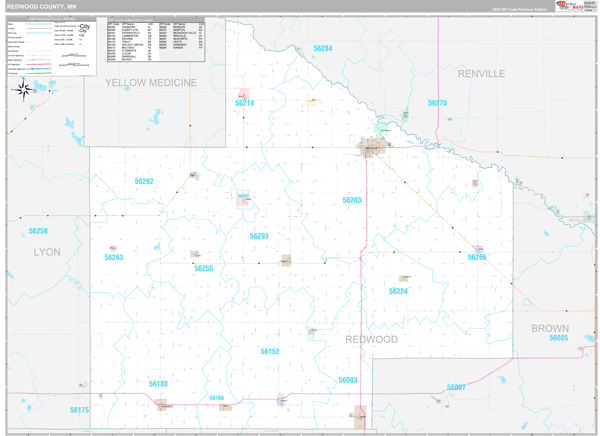 Redwood County, MN Wall Map