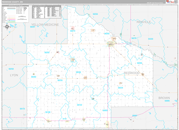 Redwood County, MN Wall Map