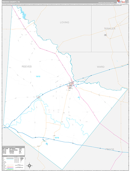 Reeves County, TX Zip Code Map