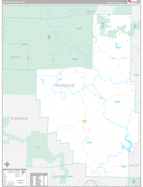 Reynolds County, MO Map Premium Style