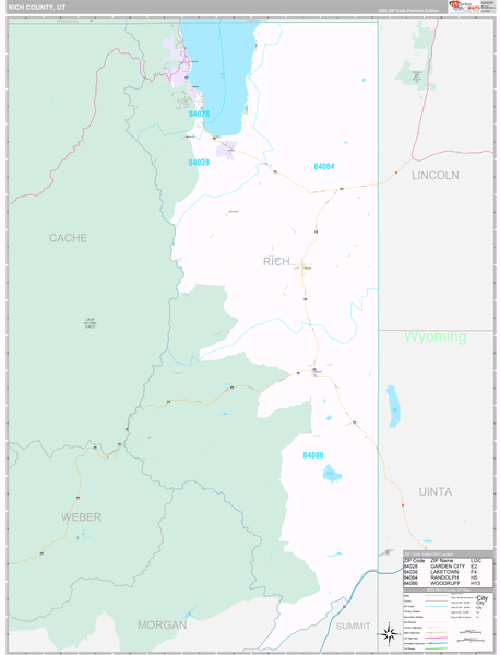 Rich County, UT Wall Map
