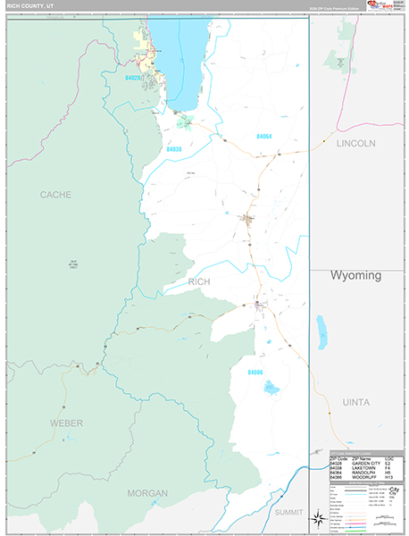 Rich County, UT Zip Code Map