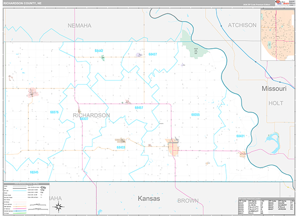 Richardson County, NE Zip Code Map