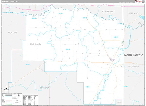 Richland County, MT Wall Map