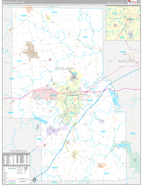 Richland County, OH Zip Code Map
