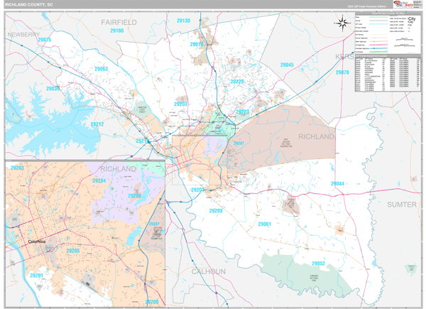 Richland County, SC Wall Map