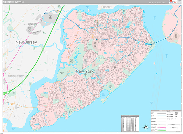 Richmond County, NY Zip Code Map