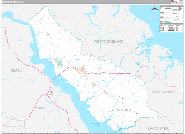 Richmond County, VA Wall Map
