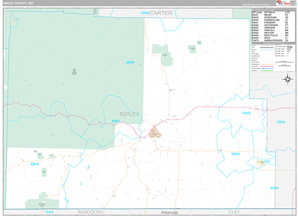 Ripley County, MO Wall Map