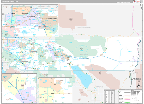 Riverside County, CA Map Premium Style