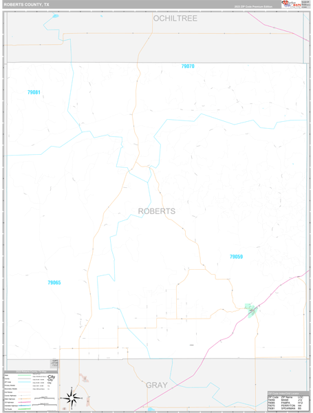 Roberts County Digital Map Premium Style