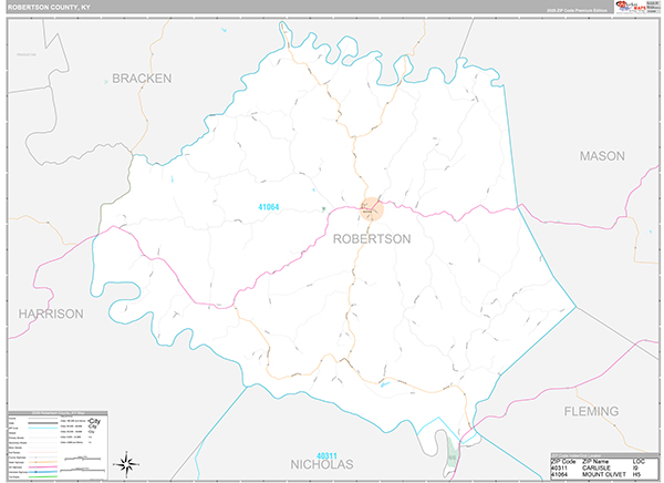 Robertson County, KY Zip Code Map
