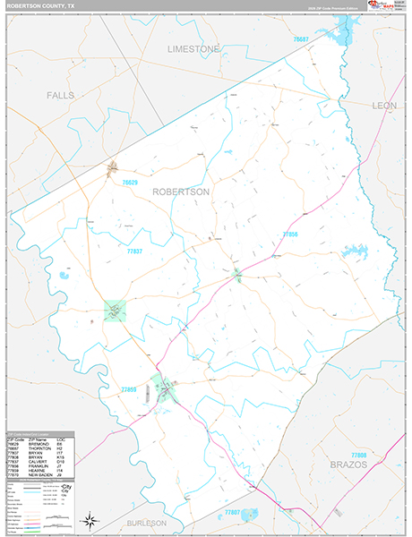 Robertson County, TX Wall Map