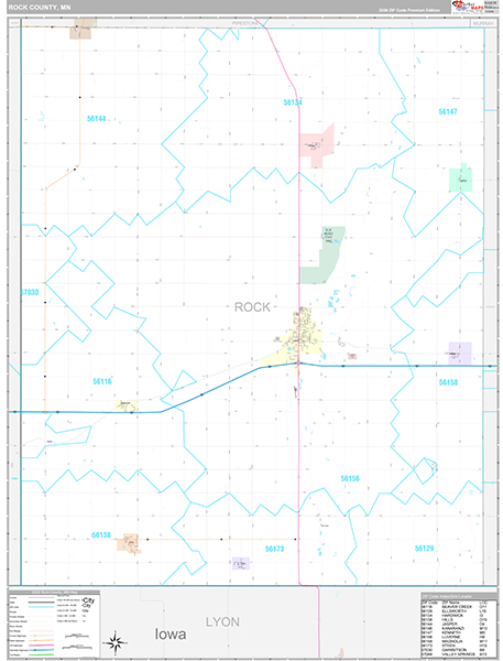 Rock County, MN Wall Map