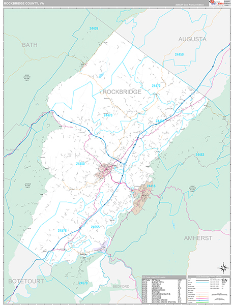 Rockbridge County, VA Wall Map