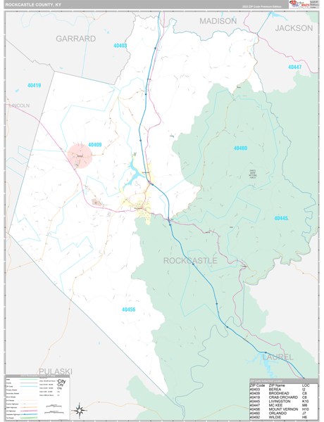Rockcastle County, KY Wall Map