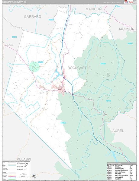 Rockcastle County, KY Zip Code Map
