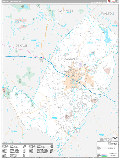 Rockdale County, GA Zip Code Map