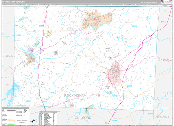 Rockingham County, NC Wall Map