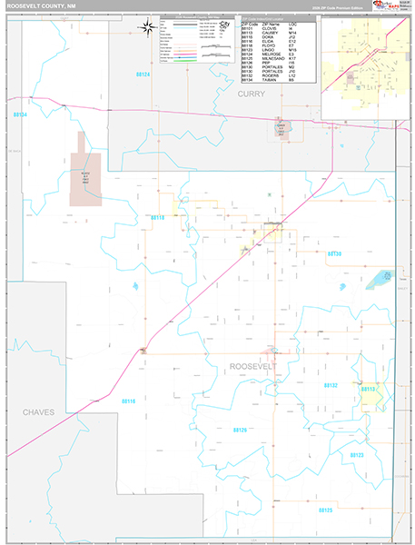 Roosevelt County, NM Zip Code Map