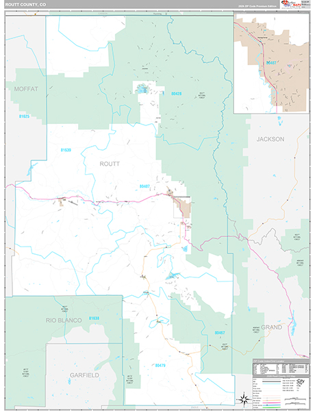 Routt County, CO Zip Code Map